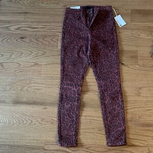 Joe's Jeans Leopard Print Skinny Jeans - Red and Black